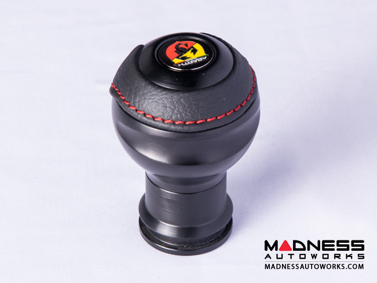 FIAT 500 Gear Shift Knob by BLACK Black Base/ Black Leather Top